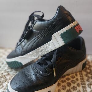 PUMA Women's Black and Green Athletic Shoes